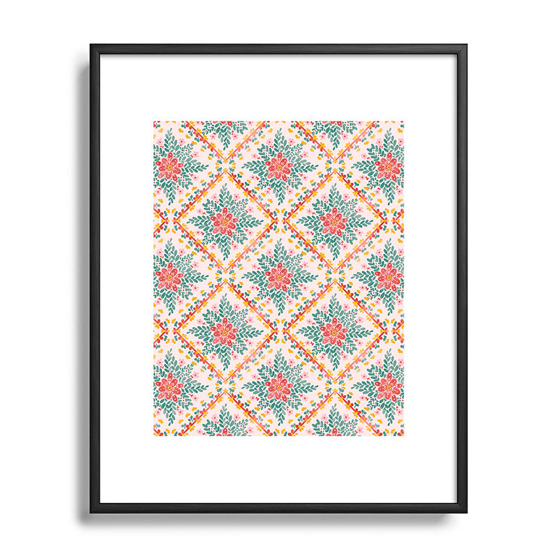 Marta Barragan Camarasa Chic Floral Geometry Metal Framed Art Print