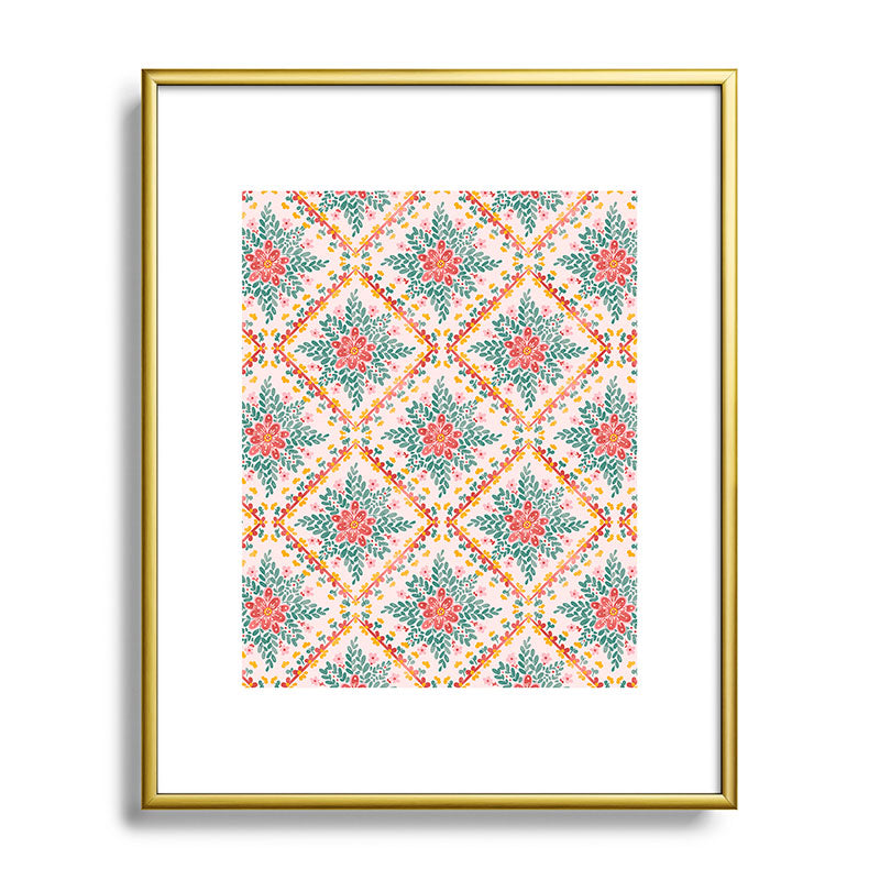 Marta Barragan Camarasa Chic Floral Geometry Metal Framed Art Print