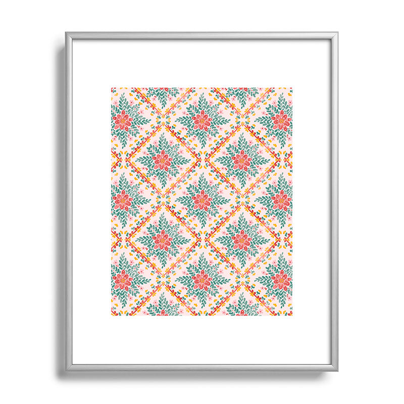 Marta Barragan Camarasa Chic Floral Geometry Metal Framed Art Print