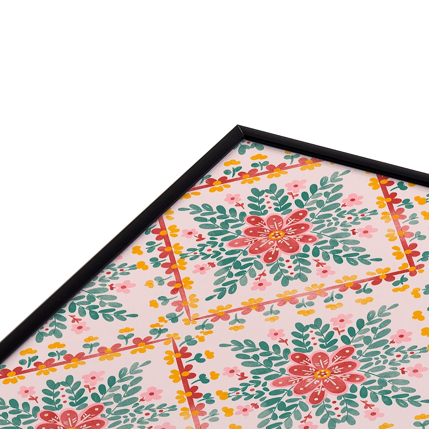Marta Barragan Camarasa Chic Floral Geometry Square Metal Framed Art Print
