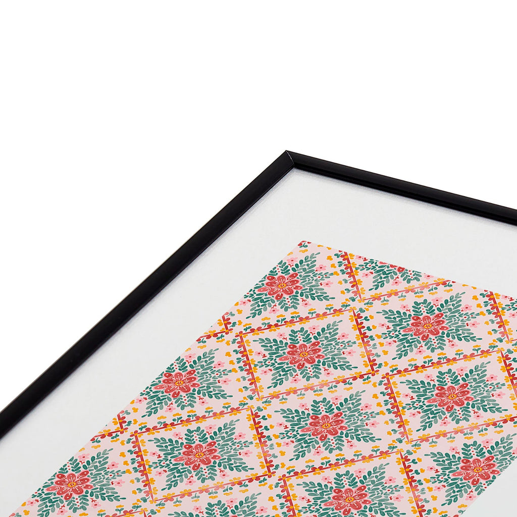 Marta Barragan Camarasa Chic Floral Geometry Metal Framed Art Print