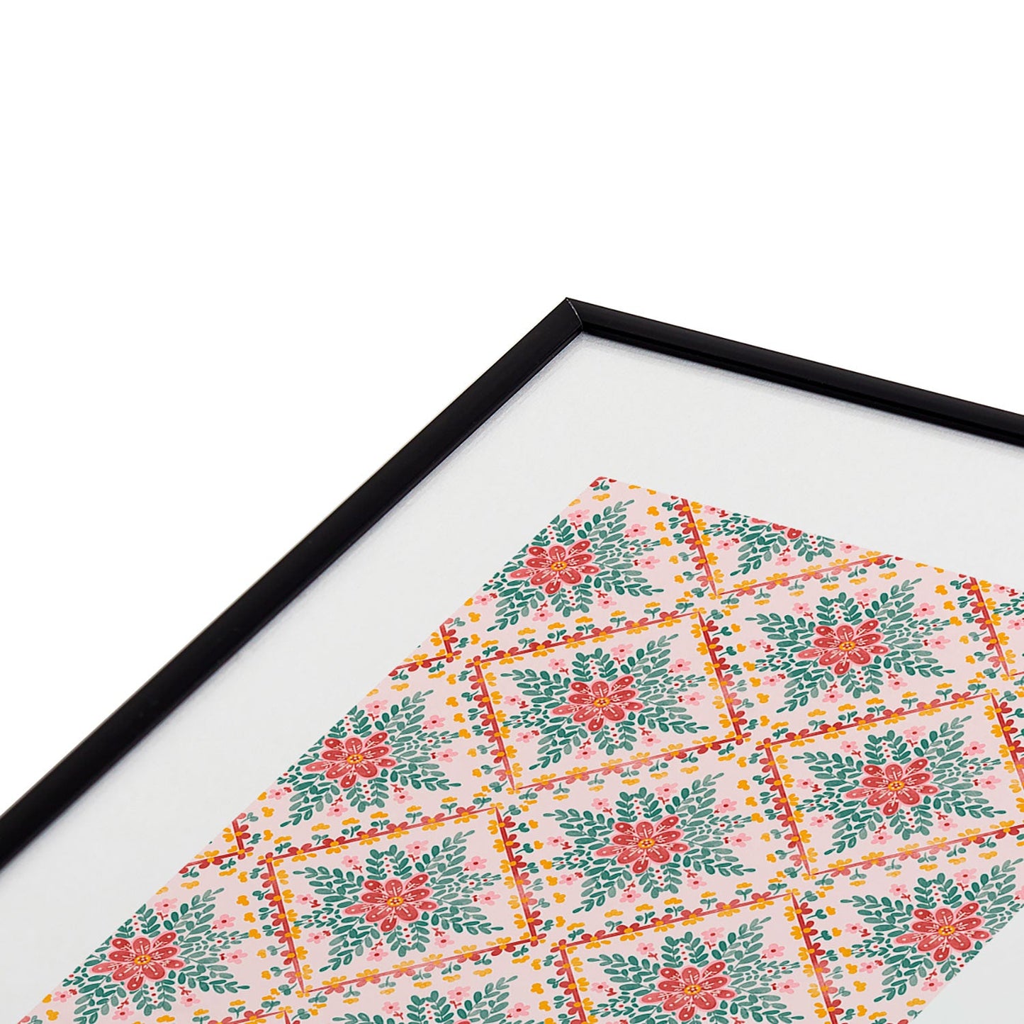 Marta Barragan Camarasa Chic Floral Geometry Metal Framed Art Print