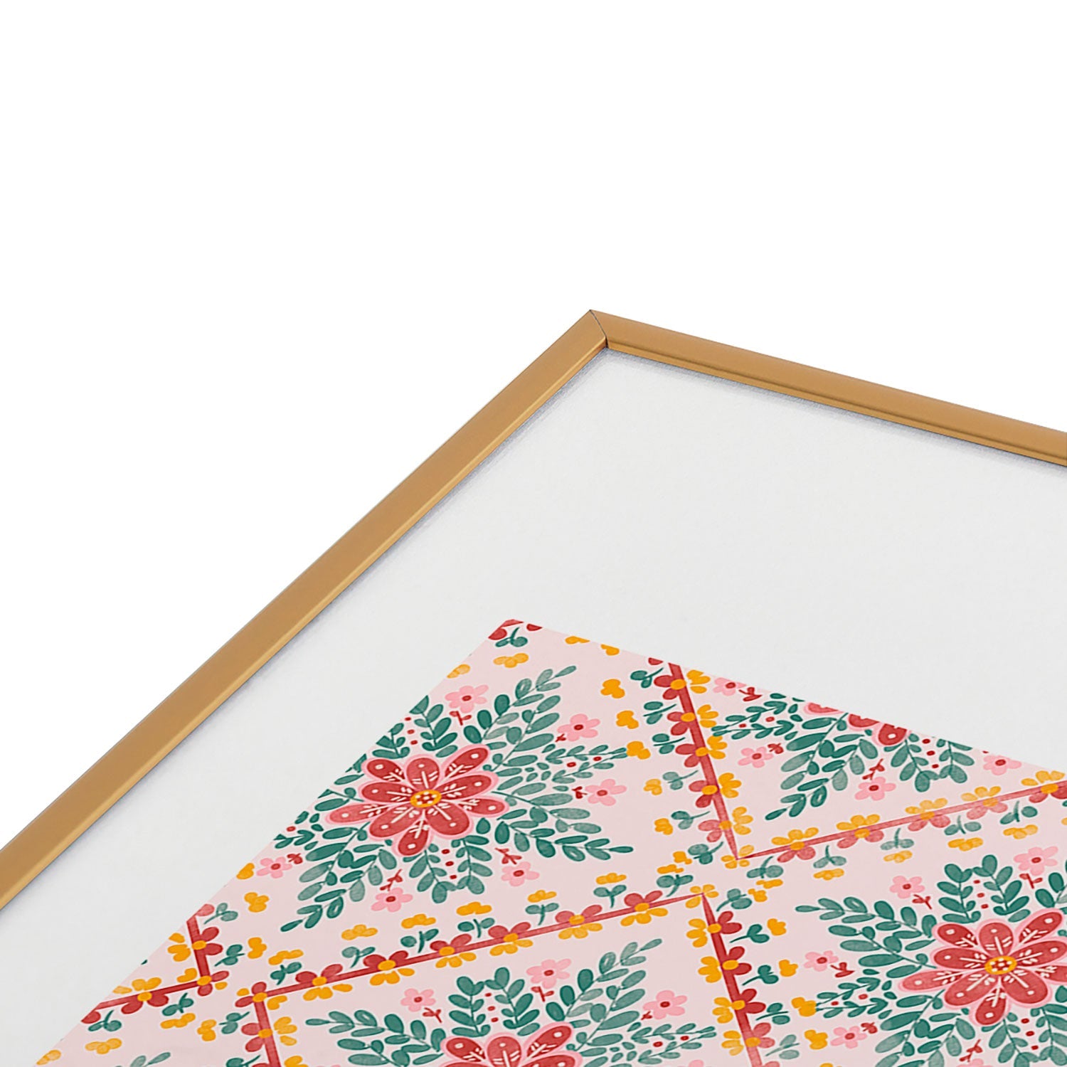 Marta Barragan Camarasa Chic Floral Geometry Metal Framed Art Print