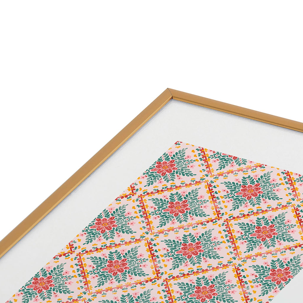Marta Barragan Camarasa Chic Floral Geometry Metal Framed Art Print