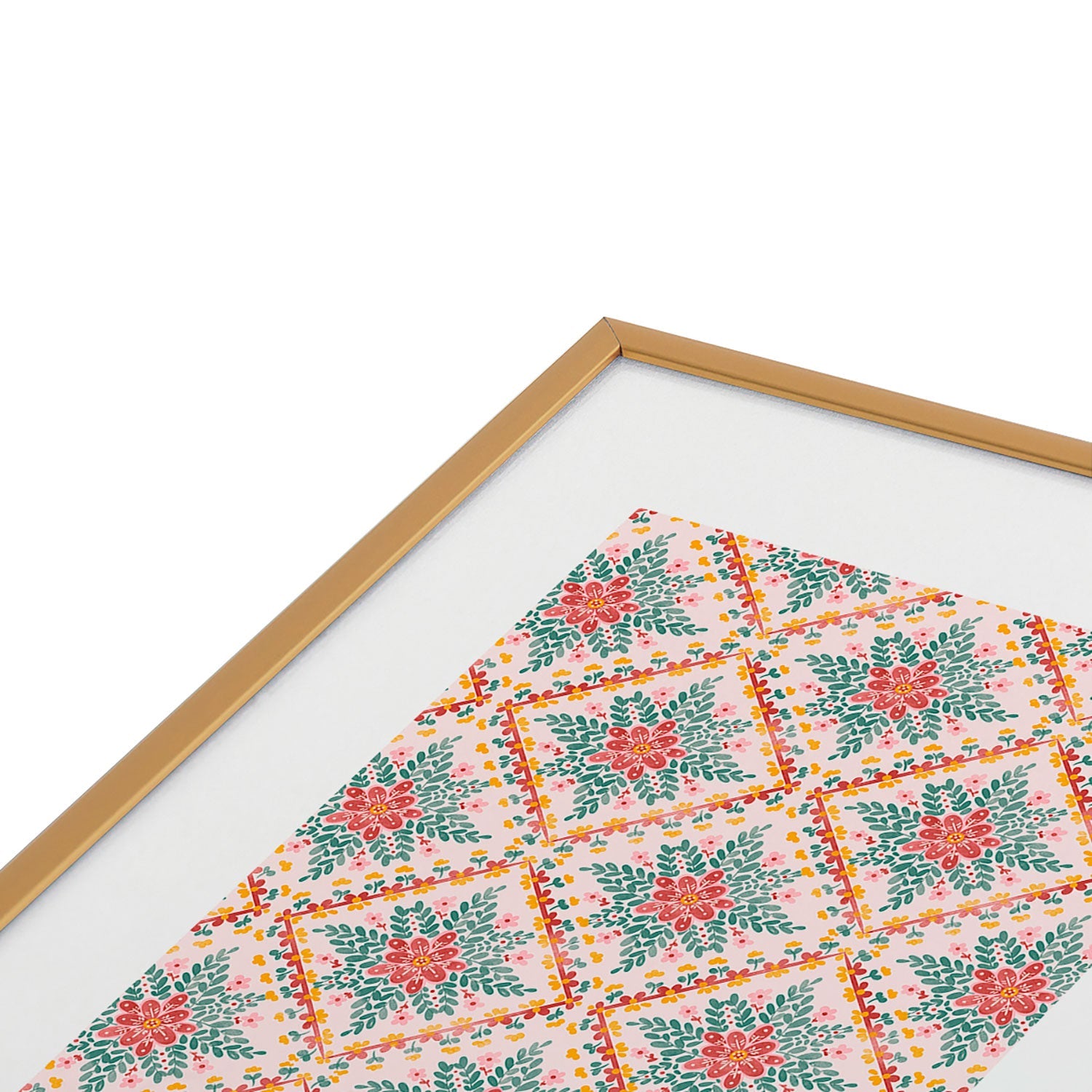 Marta Barragan Camarasa Chic Floral Geometry Metal Framed Art Print