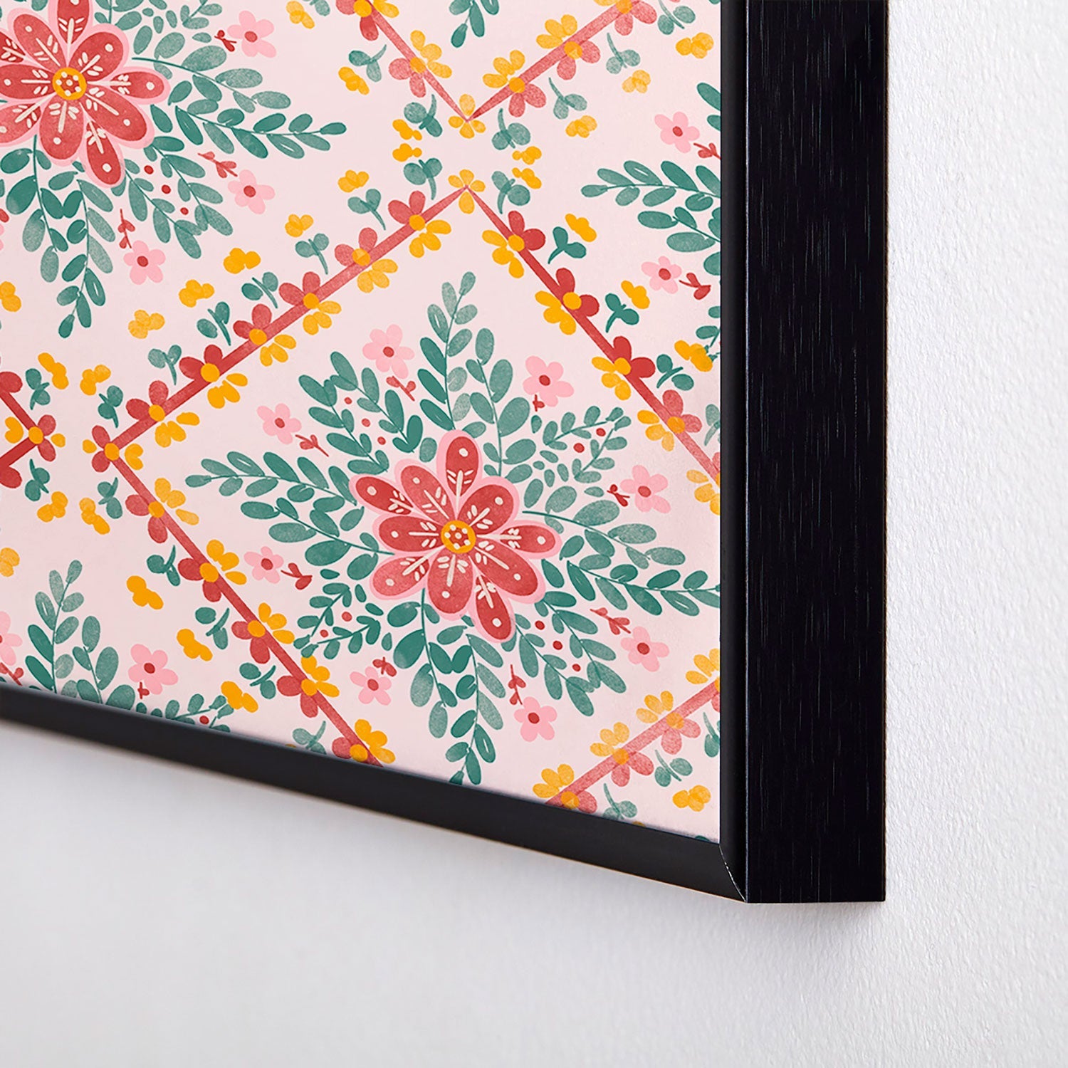 Marta Barragan Camarasa Chic Floral Geometry Square Metal Framed Art Print