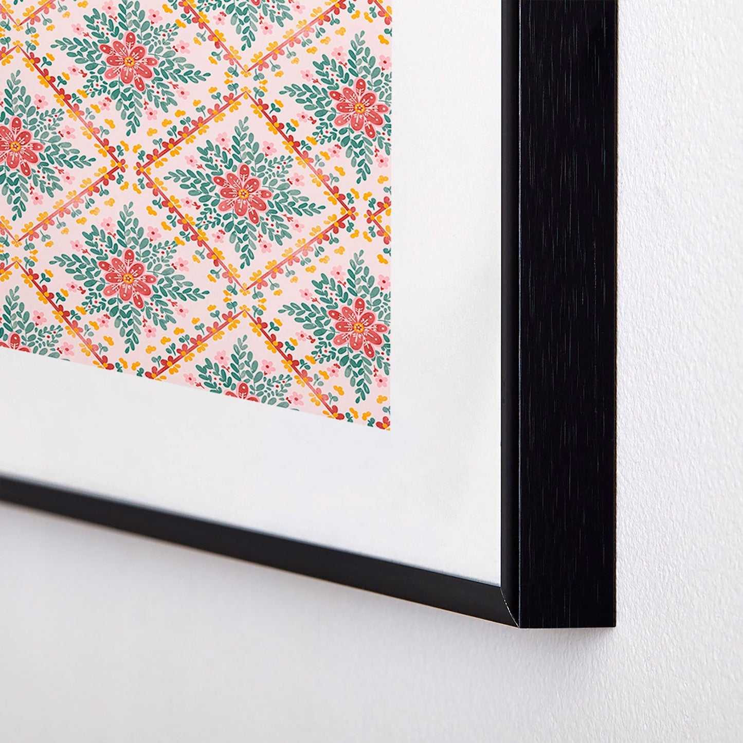 Marta Barragan Camarasa Chic Floral Geometry Metal Framed Art Print