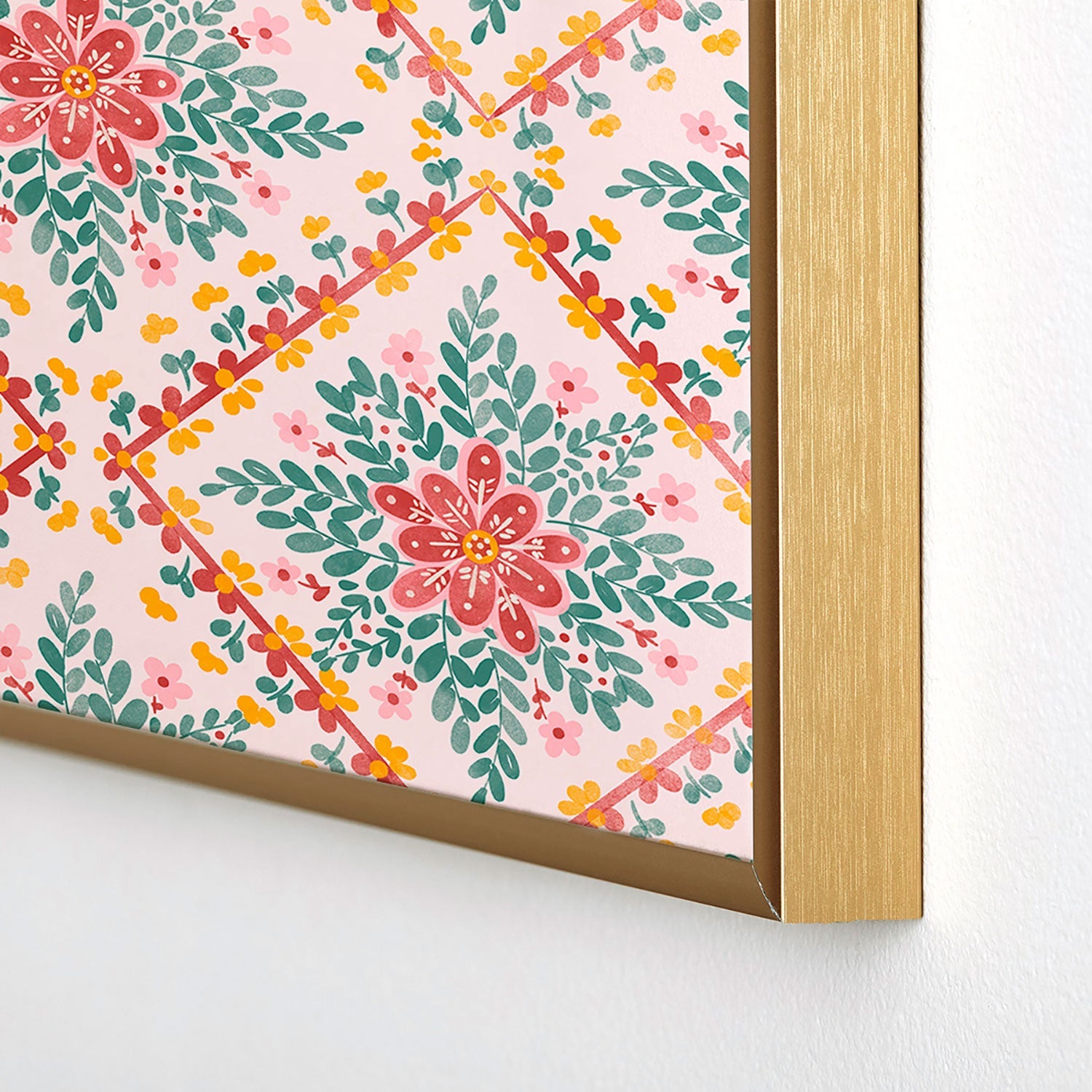 Marta Barragan Camarasa Chic Floral Geometry Square Metal Framed Art Print