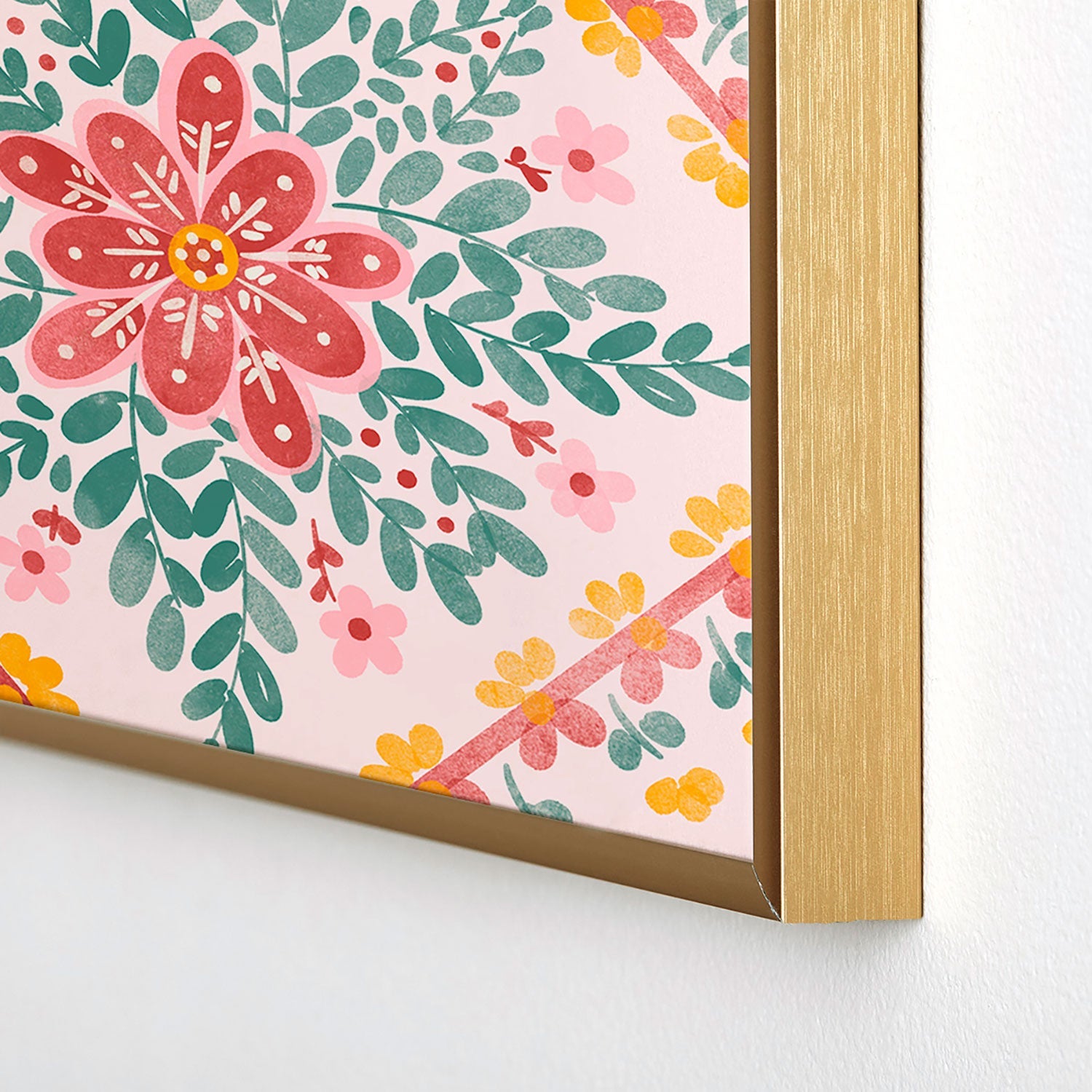 Marta Barragan Camarasa Chic Floral Geometry Square Metal Framed Art Print