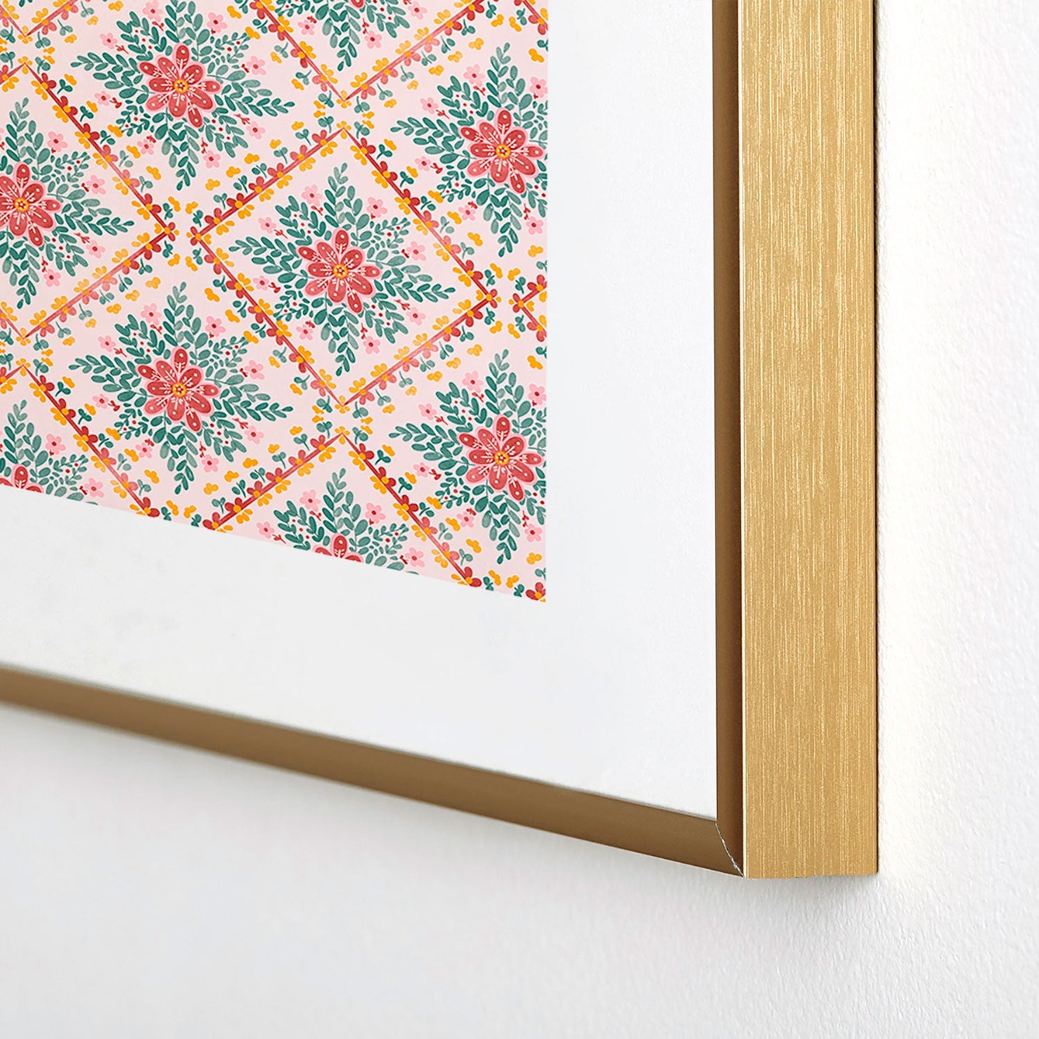 Marta Barragan Camarasa Chic Floral Geometry Metal Framed Art Print