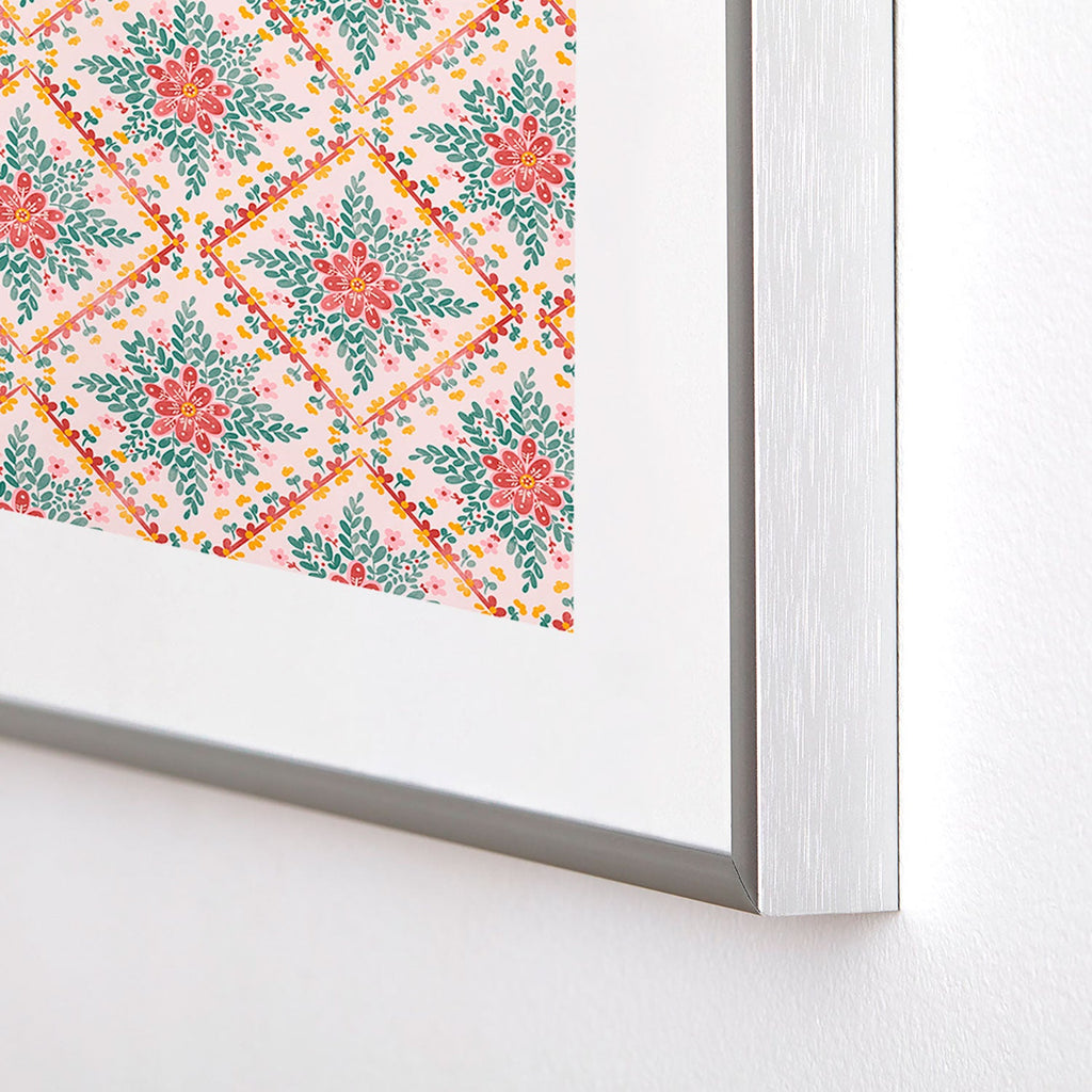 Marta Barragan Camarasa Chic Floral Geometry Metal Framed Art Print