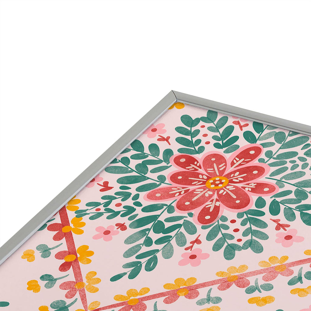 Marta Barragan Camarasa Chic Floral Geometry Square Metal Framed Art Print