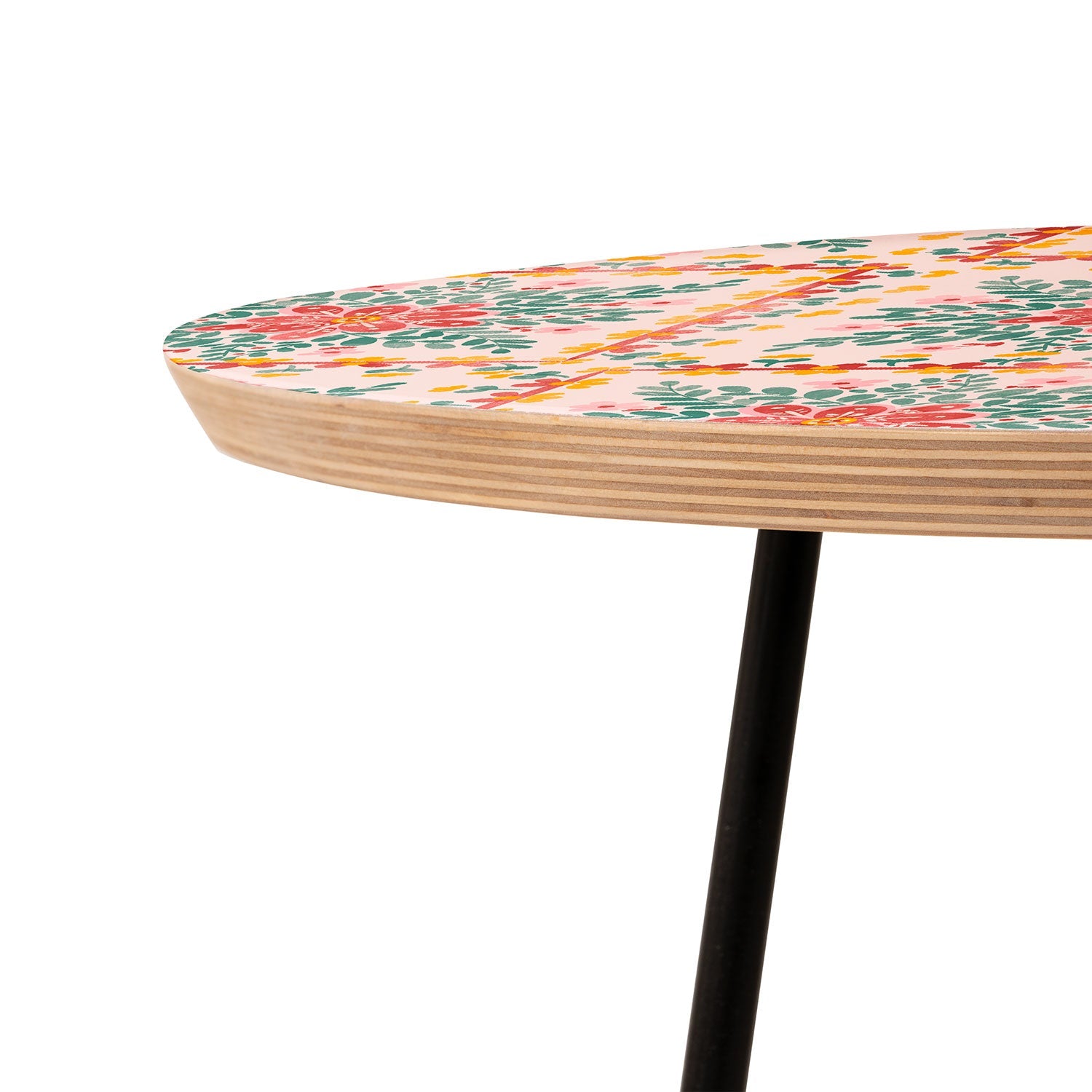 Marta Barragan Camarasa Chic Floral Geometry Round Side Table