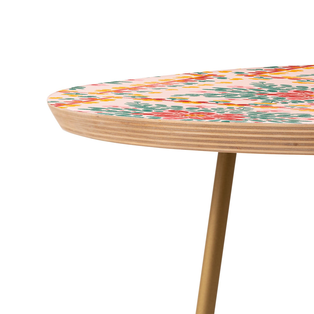Marta Barragan Camarasa Chic Floral Geometry Round Side Table