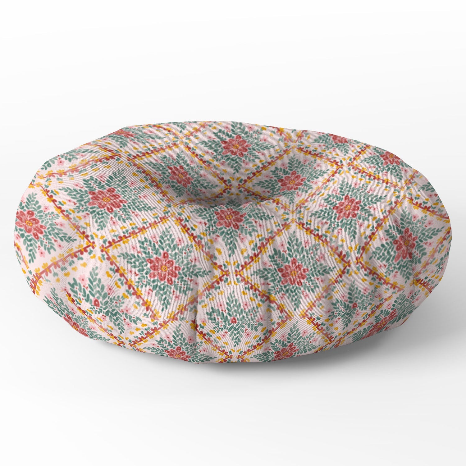 Marta Barragan Camarasa Chic Floral Geometry Floor Pillow Round