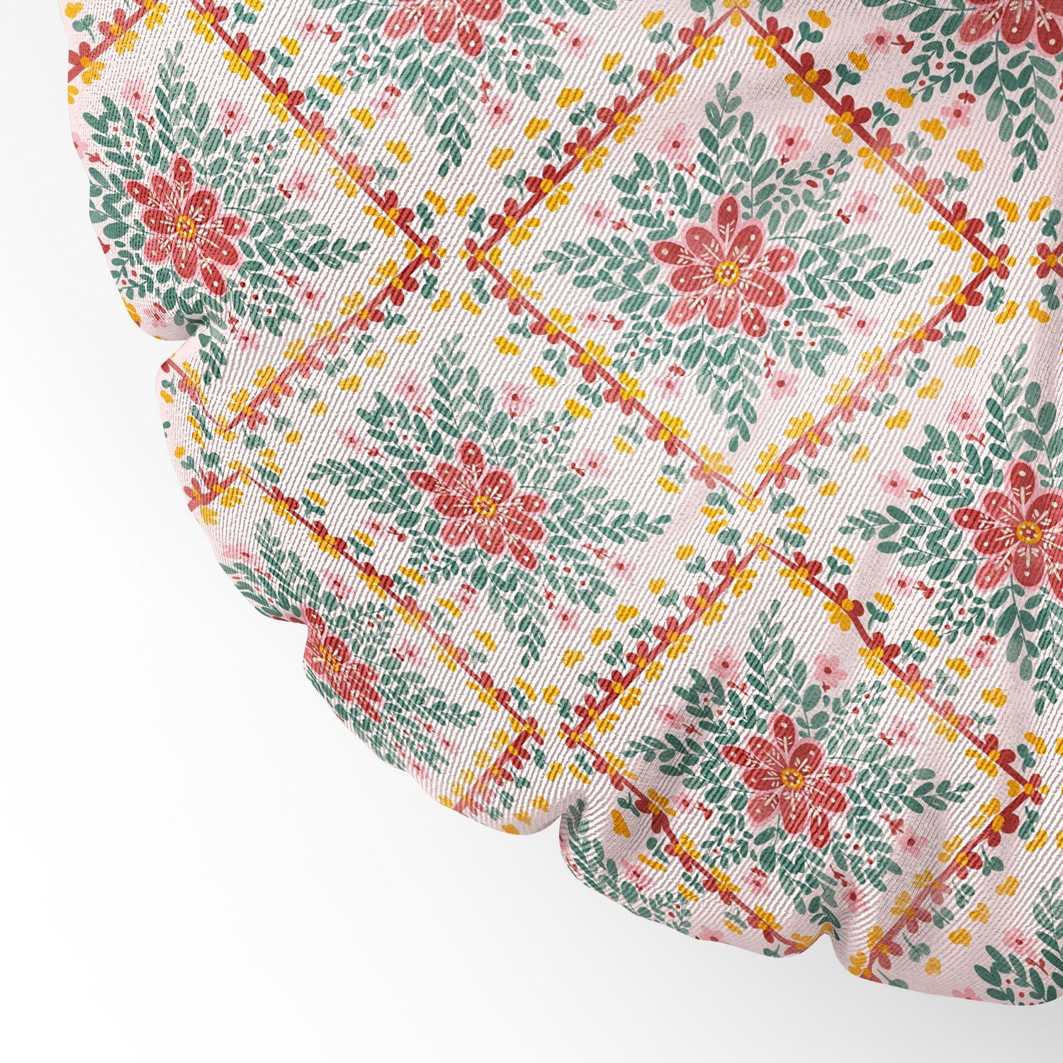 Marta Barragan Camarasa Chic Floral Geometry Floor Pillow Round