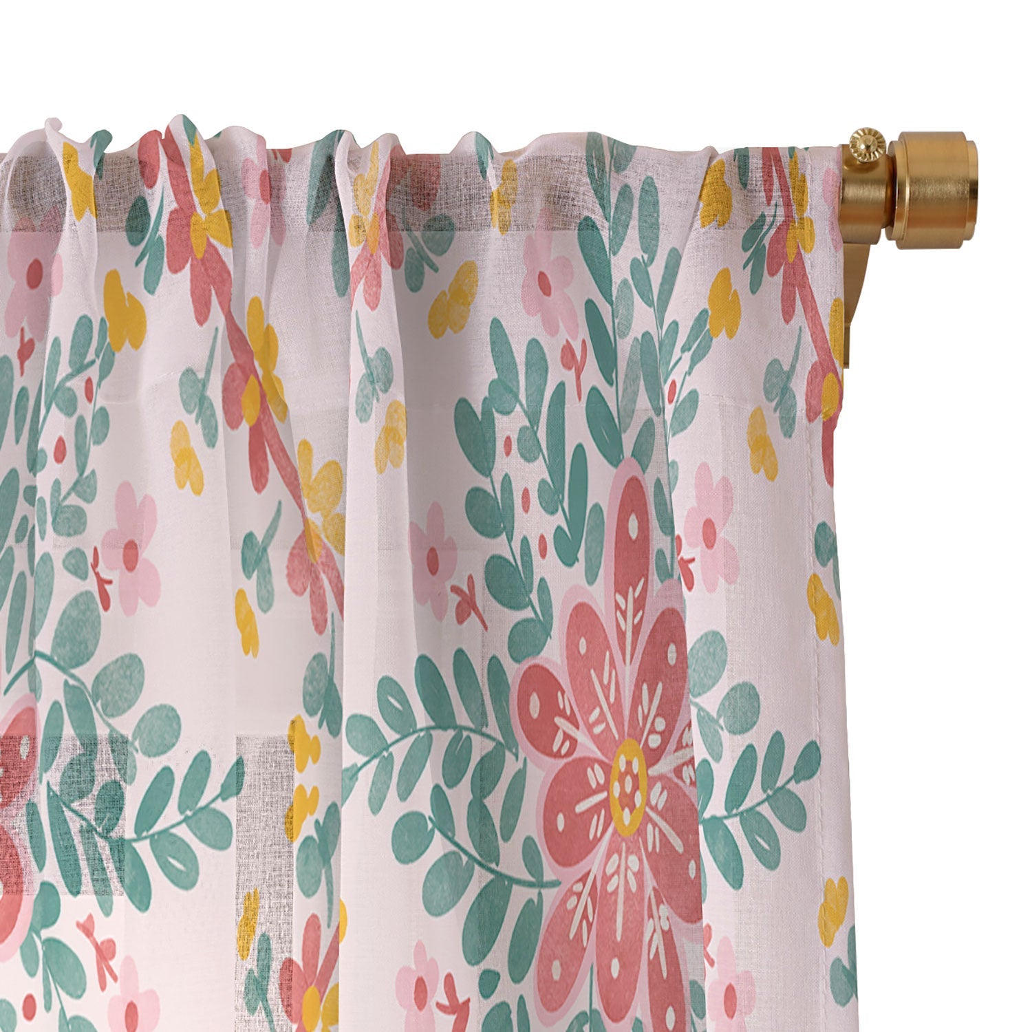 Marta Barragan Camarasa Chic Floral Geometry Sheer Window Curtain