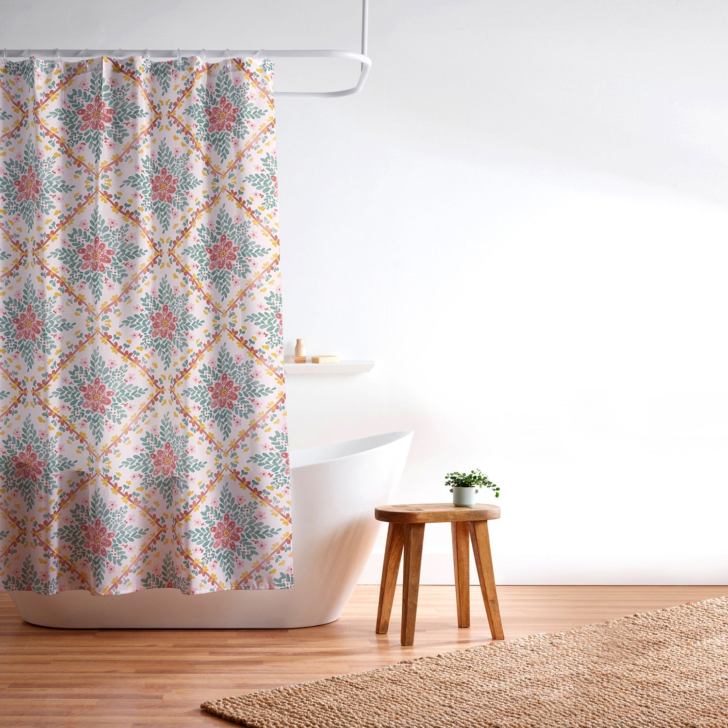 Marta Barragan Camarasa Chic Floral Geometry Shower Curtain