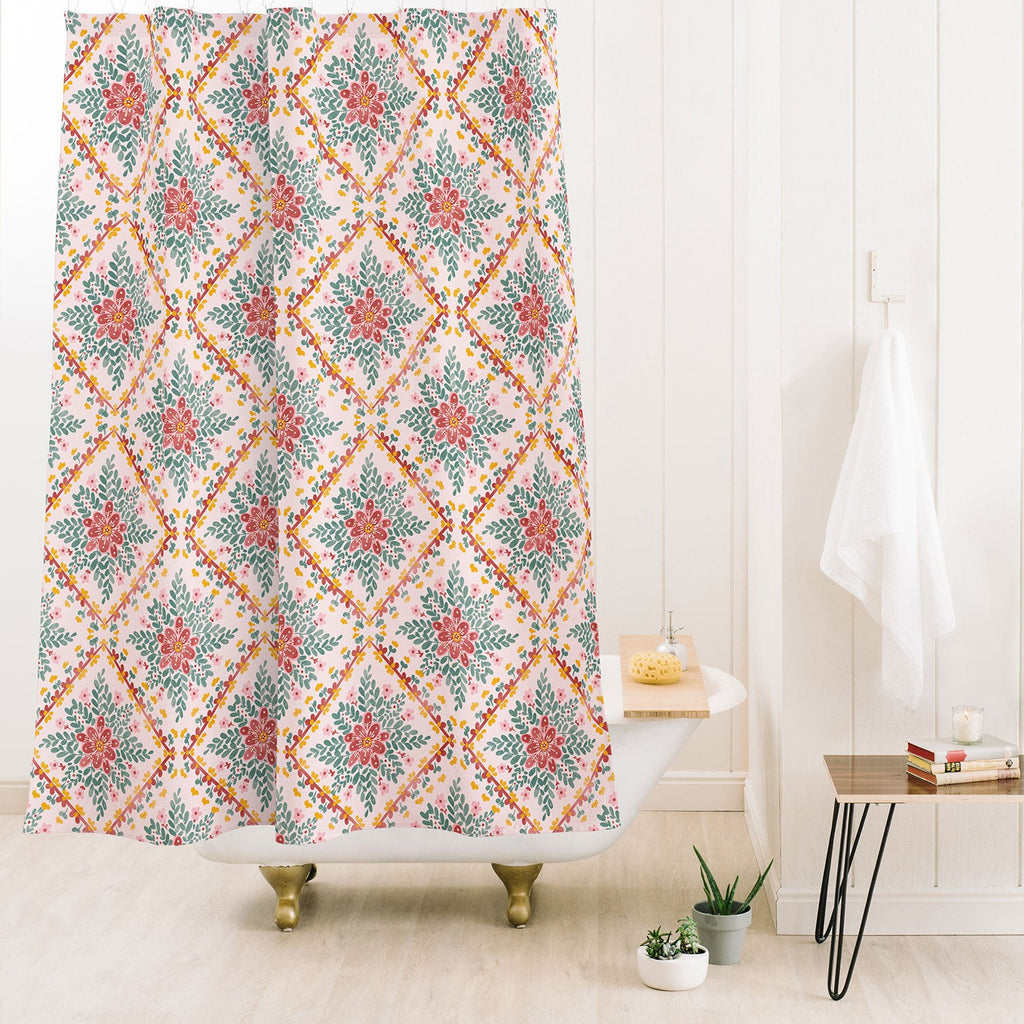 Marta Barragan Camarasa Chic Floral Geometry Shower Curtain