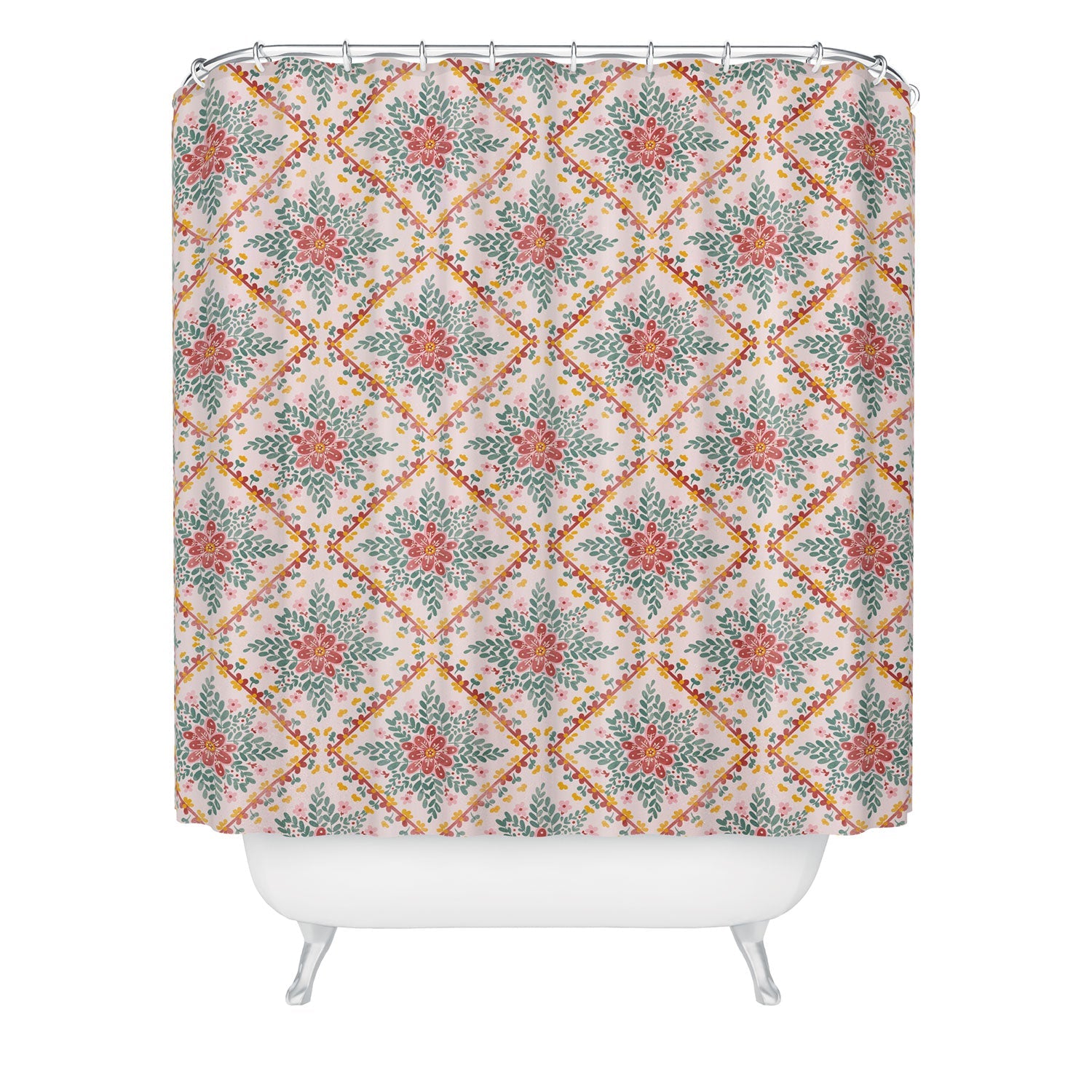 Marta Barragan Camarasa Chic Floral Geometry Shower Curtain
