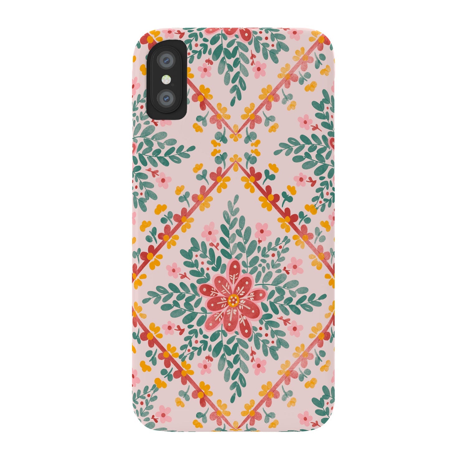 Marta Barragan Camarasa Chic Floral Geometry Phone Case