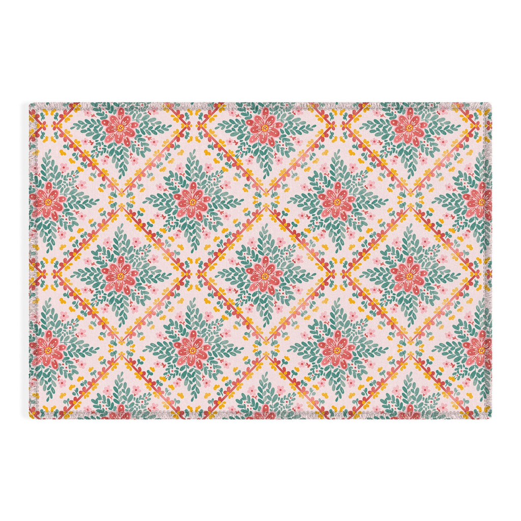 Marta Barragan Camarasa Chic Floral Geometry Outdoor Rug