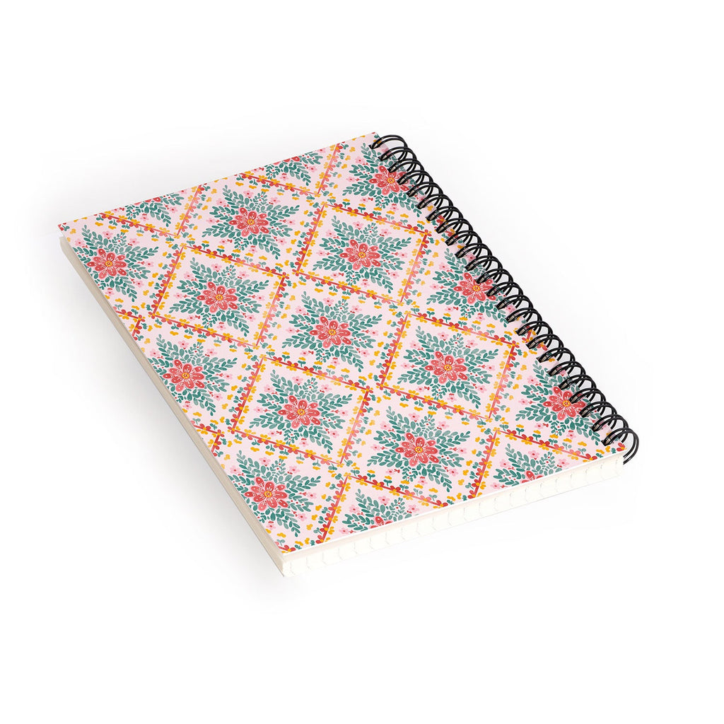 Marta Barragan Camarasa Chic Floral Geometry Spiral Notebook