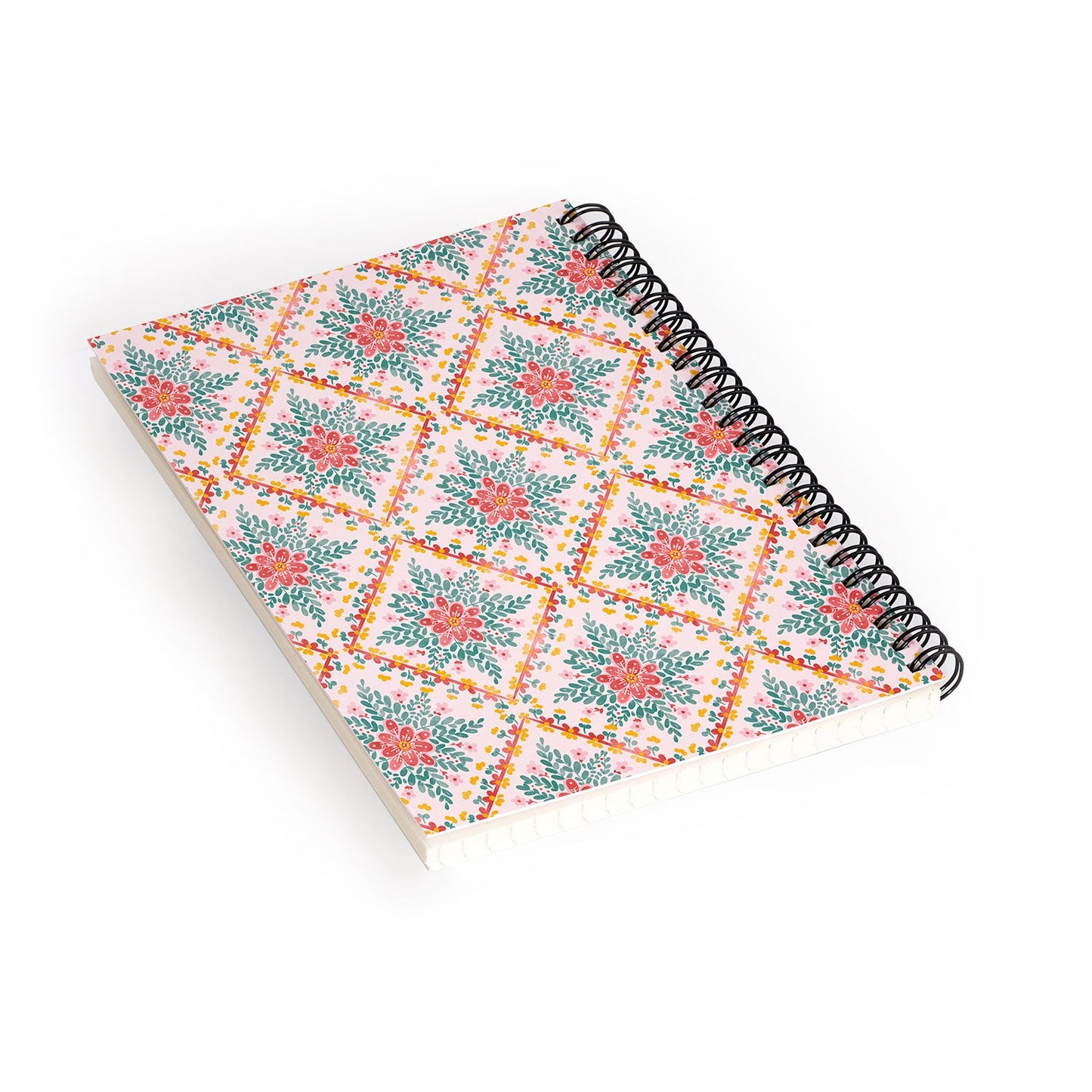 Marta Barragan Camarasa Chic Floral Geometry Spiral Notebook