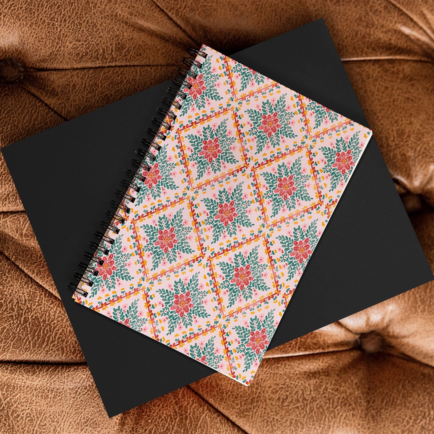 Marta Barragan Camarasa Chic Floral Geometry Spiral Notebook