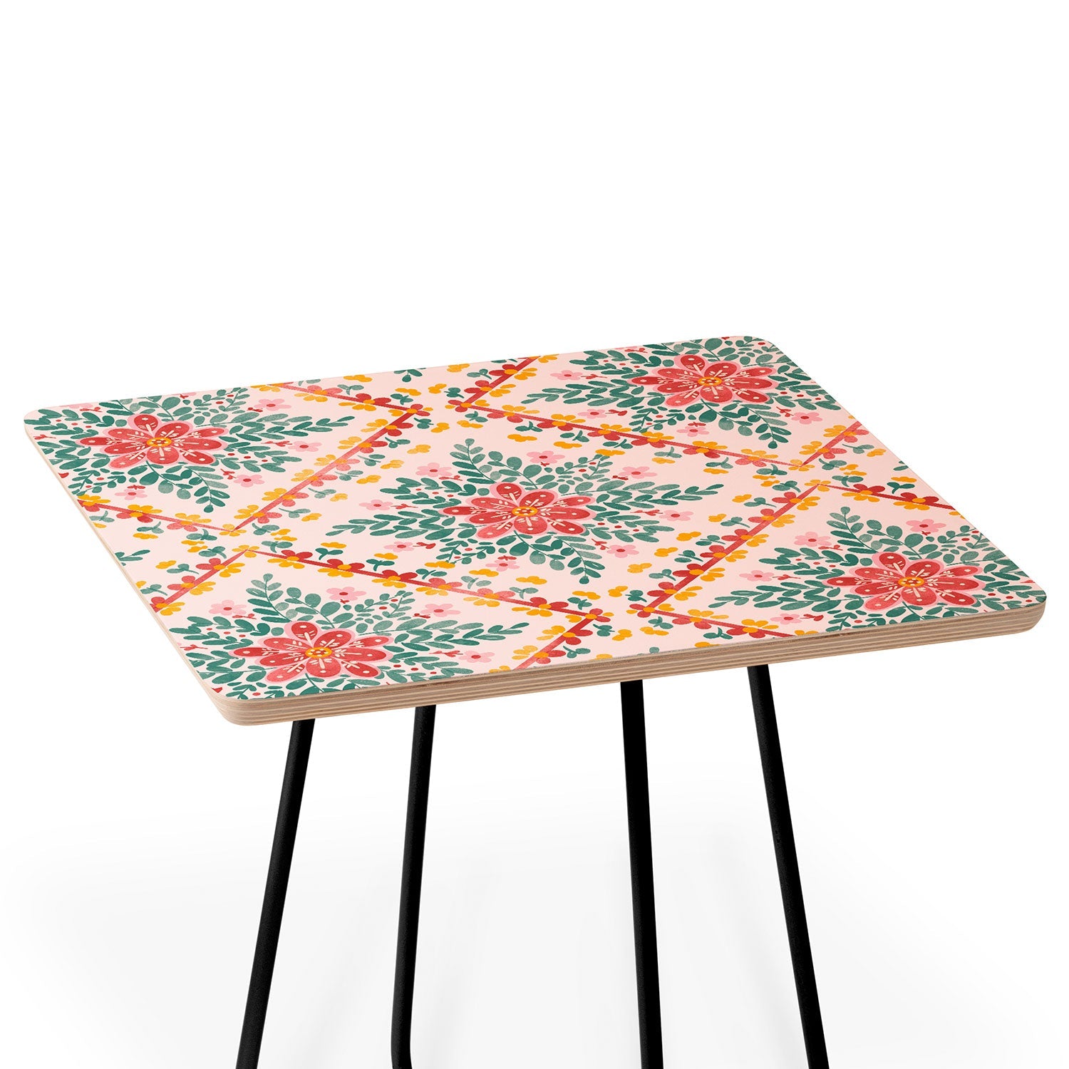 Marta Barragan Camarasa Chic Floral Geometry Side Table