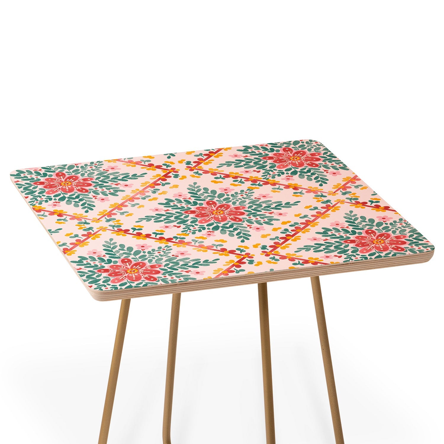 Marta Barragan Camarasa Chic Floral Geometry Side Table