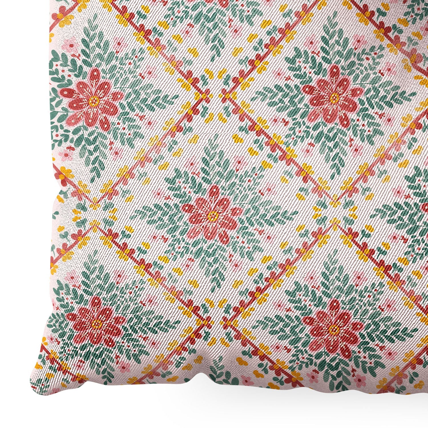 Marta Barragan Camarasa Chic Floral Geometry Floor Pillow Square