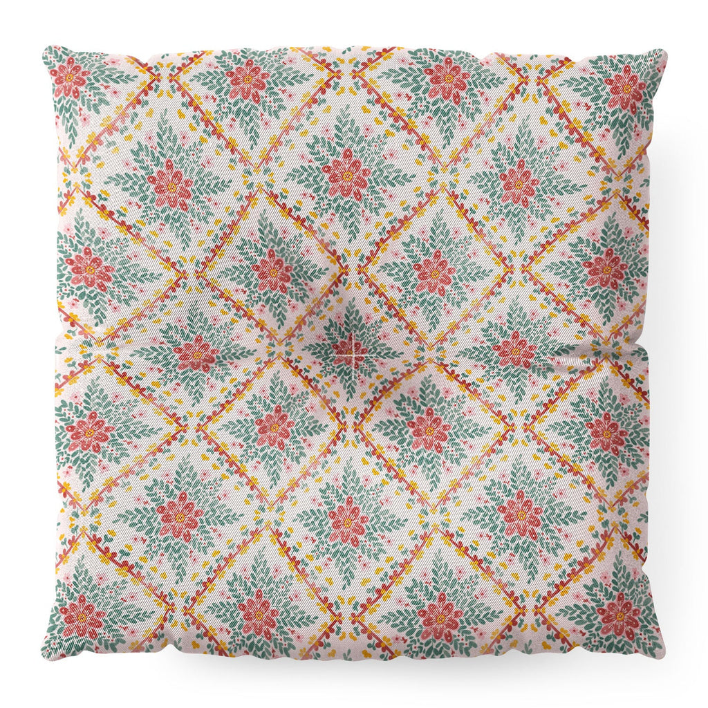 Marta Barragan Camarasa Chic Floral Geometry Floor Pillow Square