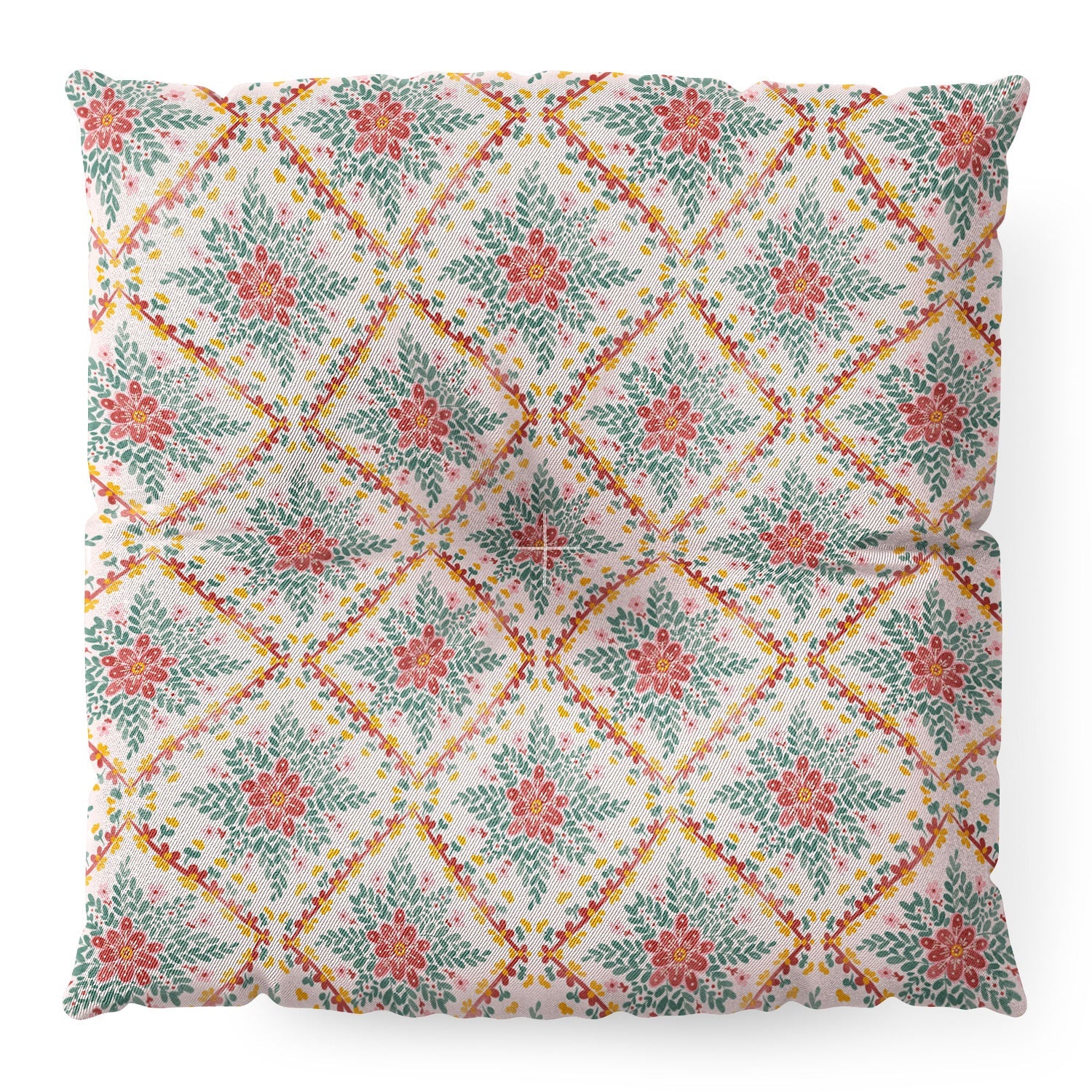 Marta Barragan Camarasa Chic Floral Geometry Floor Pillow Square