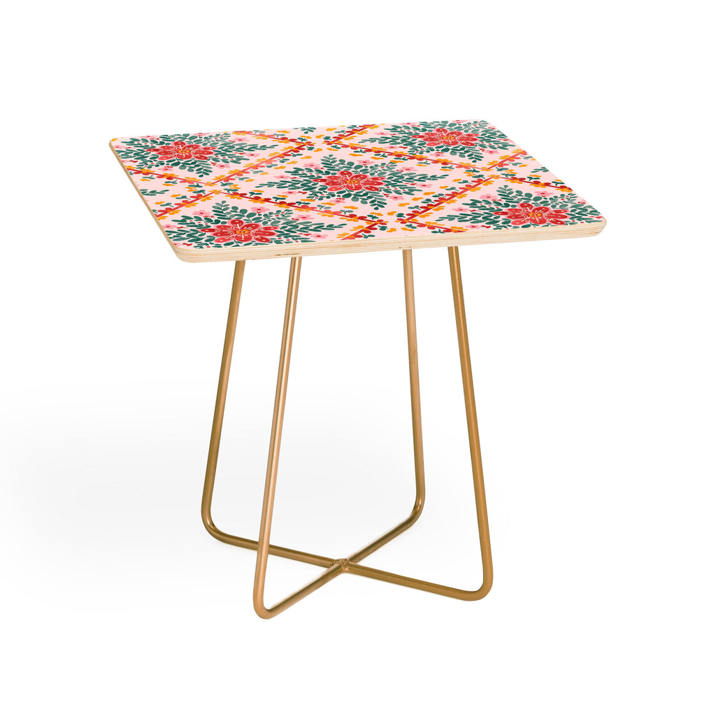 Marta Barragan Camarasa Chic Floral Geometry Side Table