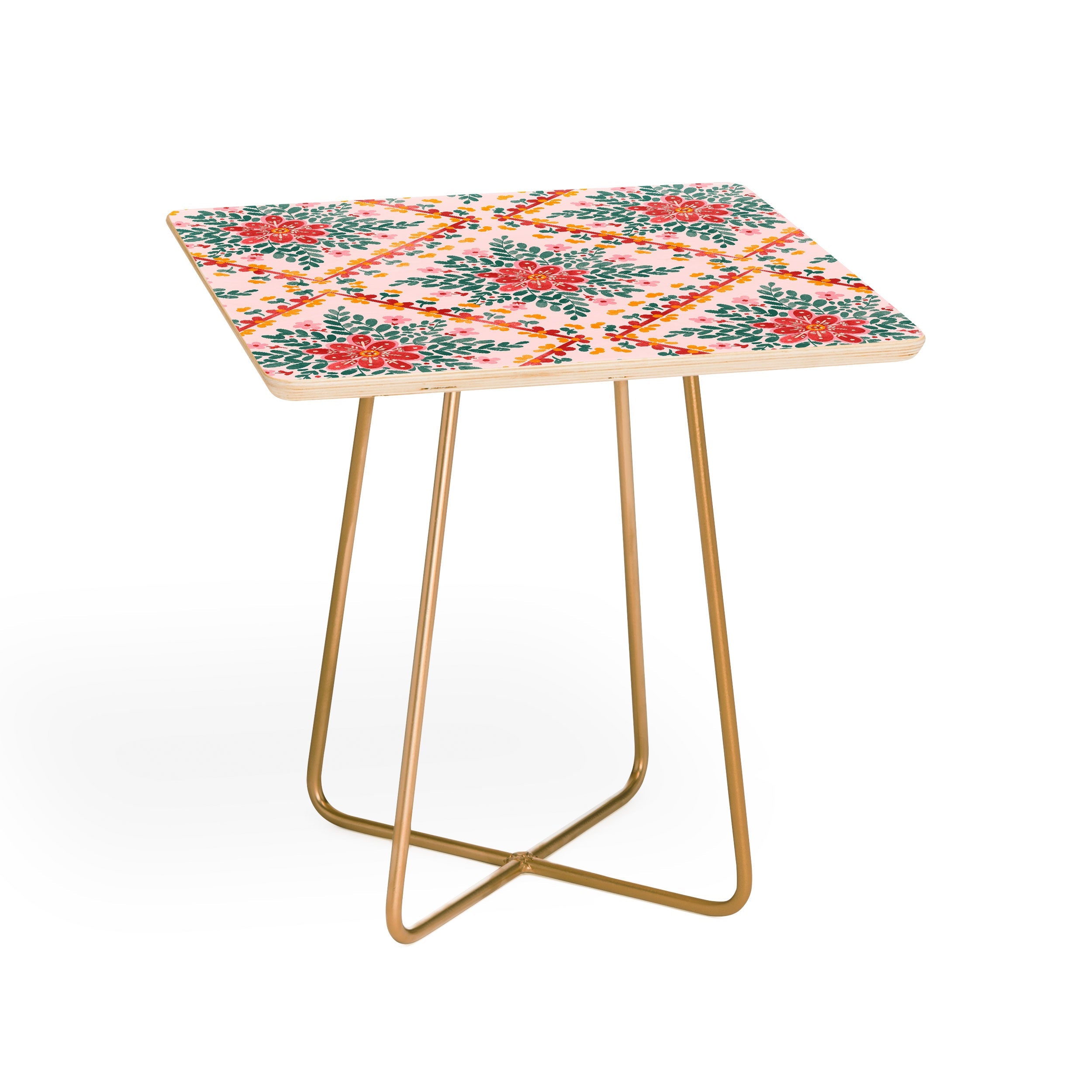 Marta Barragan Camarasa Chic Floral Geometry Side Table