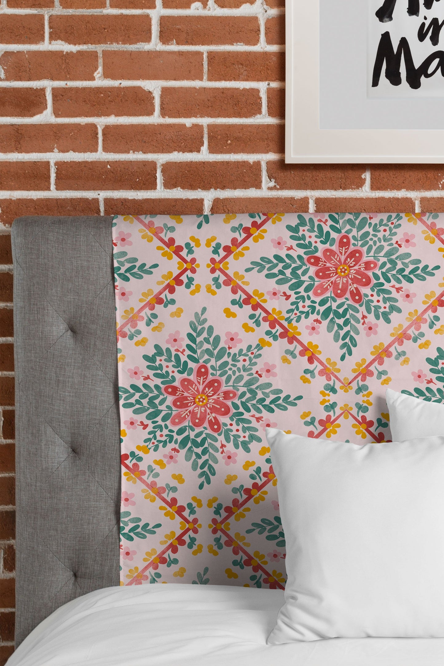 Marta Barragan Camarasa Chic Floral Geometry Tapestry