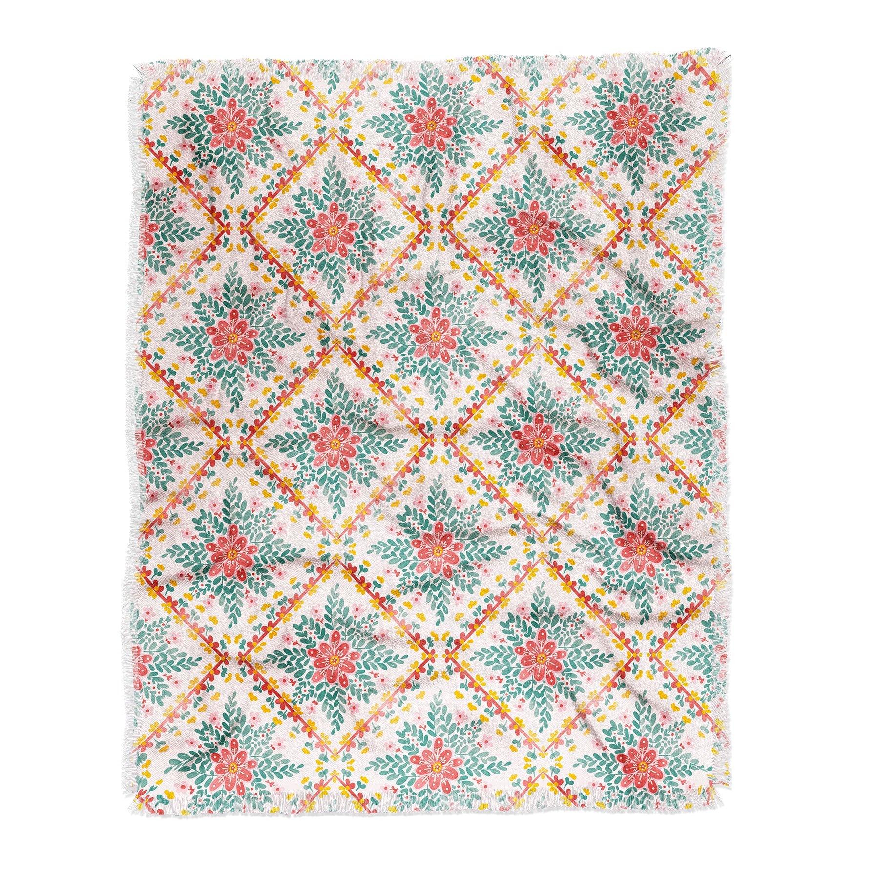Marta Barragan Camarasa Chic Floral Geometry Throw Blanket