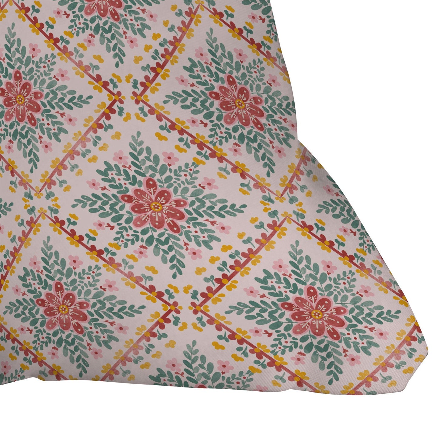 Marta Barragan Camarasa Chic Floral Geometry Outdoor Throw Pillow