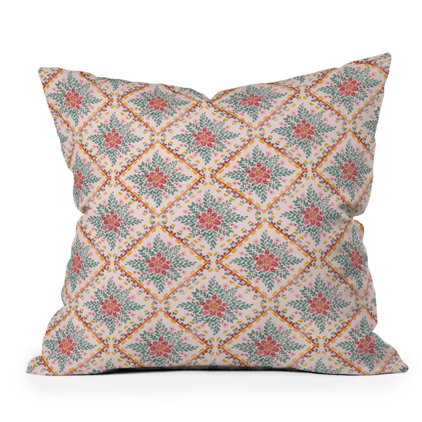 Marta Barragan Camarasa Chic Floral Geometry Outdoor Throw Pillow