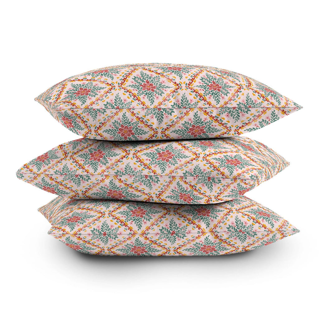 Marta Barragan Camarasa Chic Floral Geometry Throw Pillow