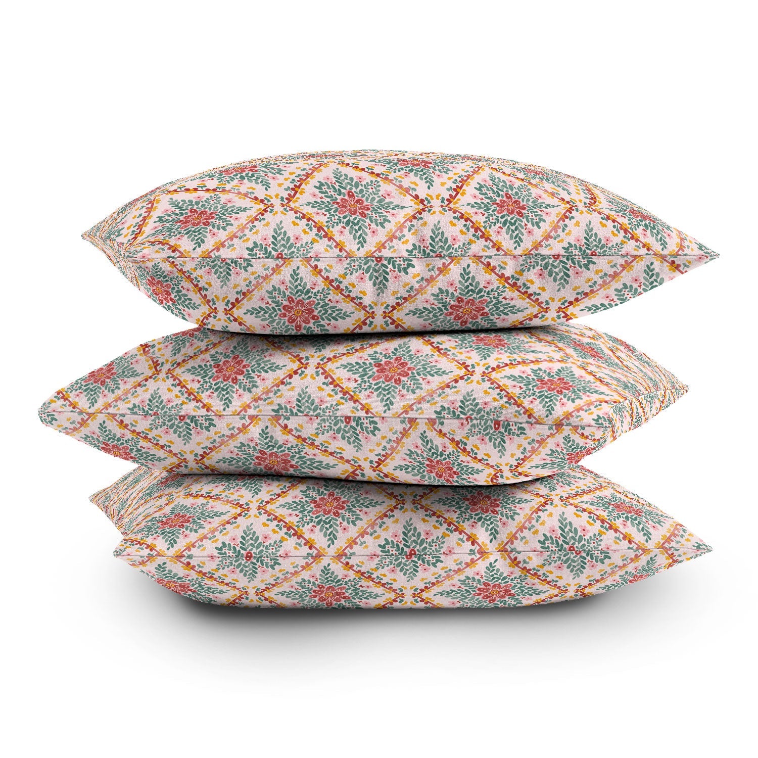 Marta Barragan Camarasa Chic Floral Geometry Throw Pillow