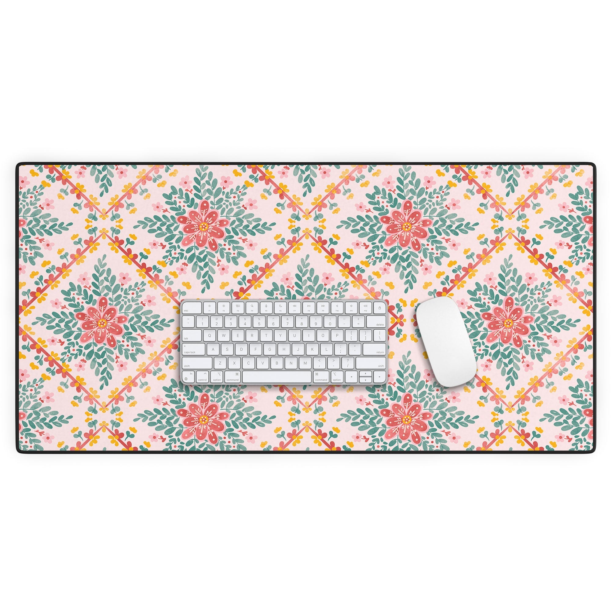 Marta Barragan Camarasa Chic Floral Geometry Desk Mat