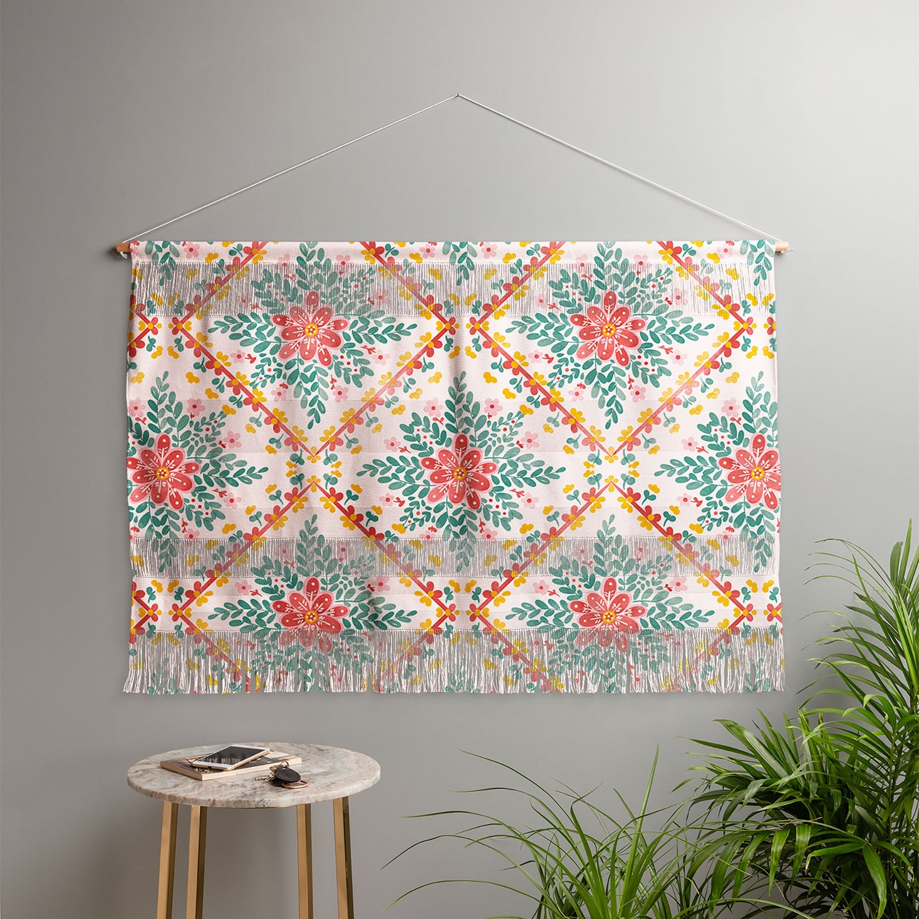 Marta Barragan Camarasa Chic Floral Geometry Wall Hanging Landscape