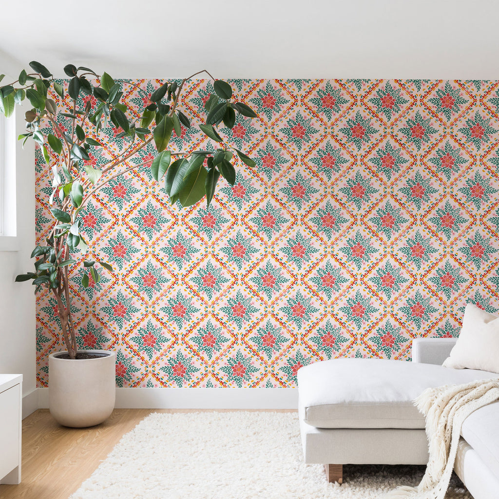 Marta Barragan Camarasa Chic Floral Geometry Wall Mural