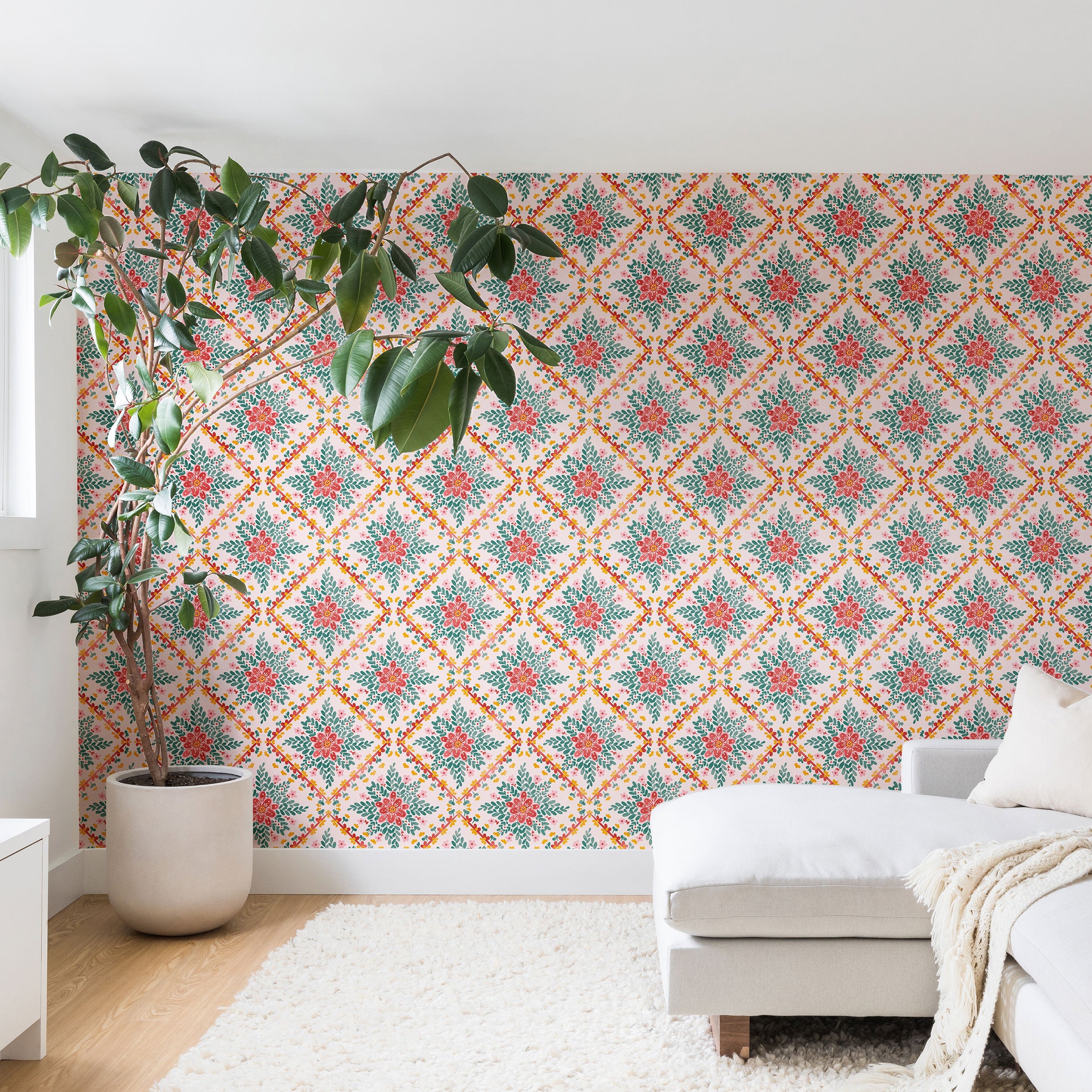 Marta Barragan Camarasa Chic Floral Geometry Wall Mural