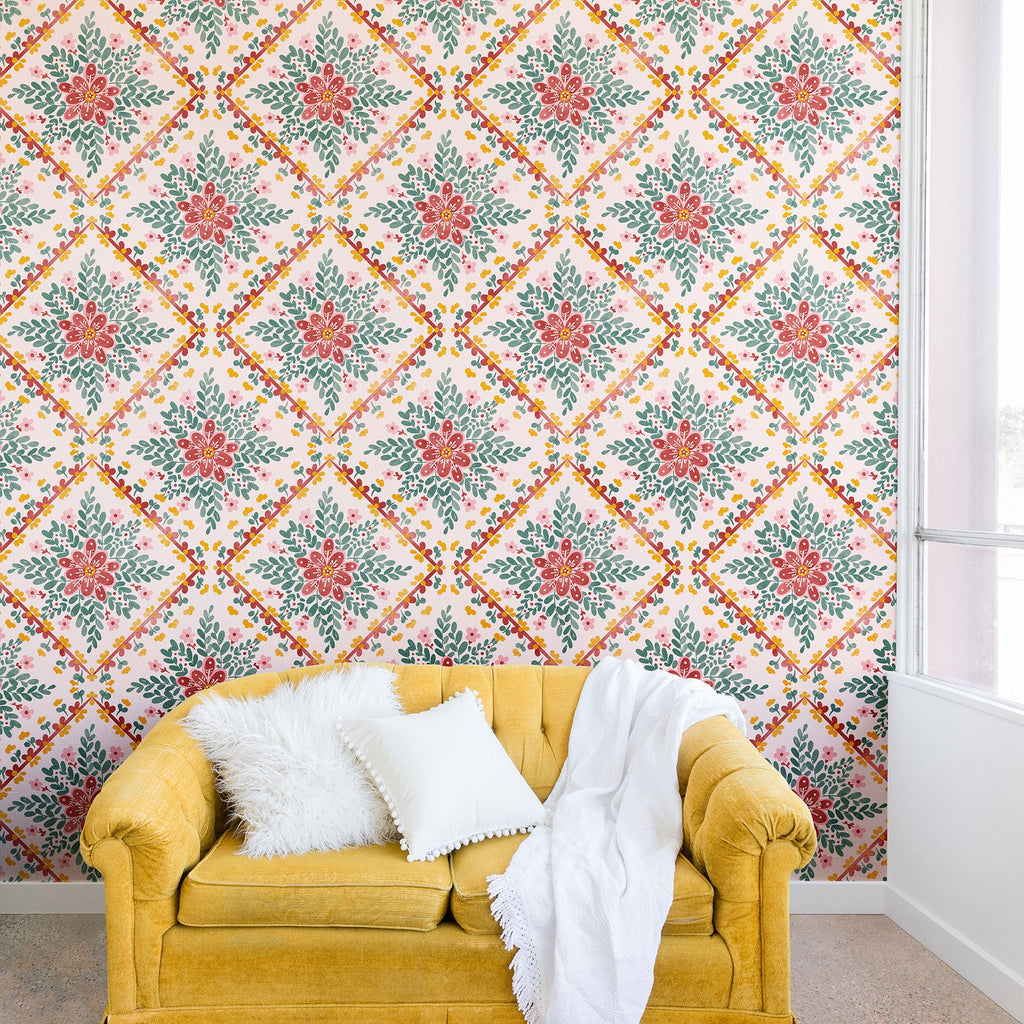 Marta Barragan Camarasa Chic Floral Geometry Wall Mural