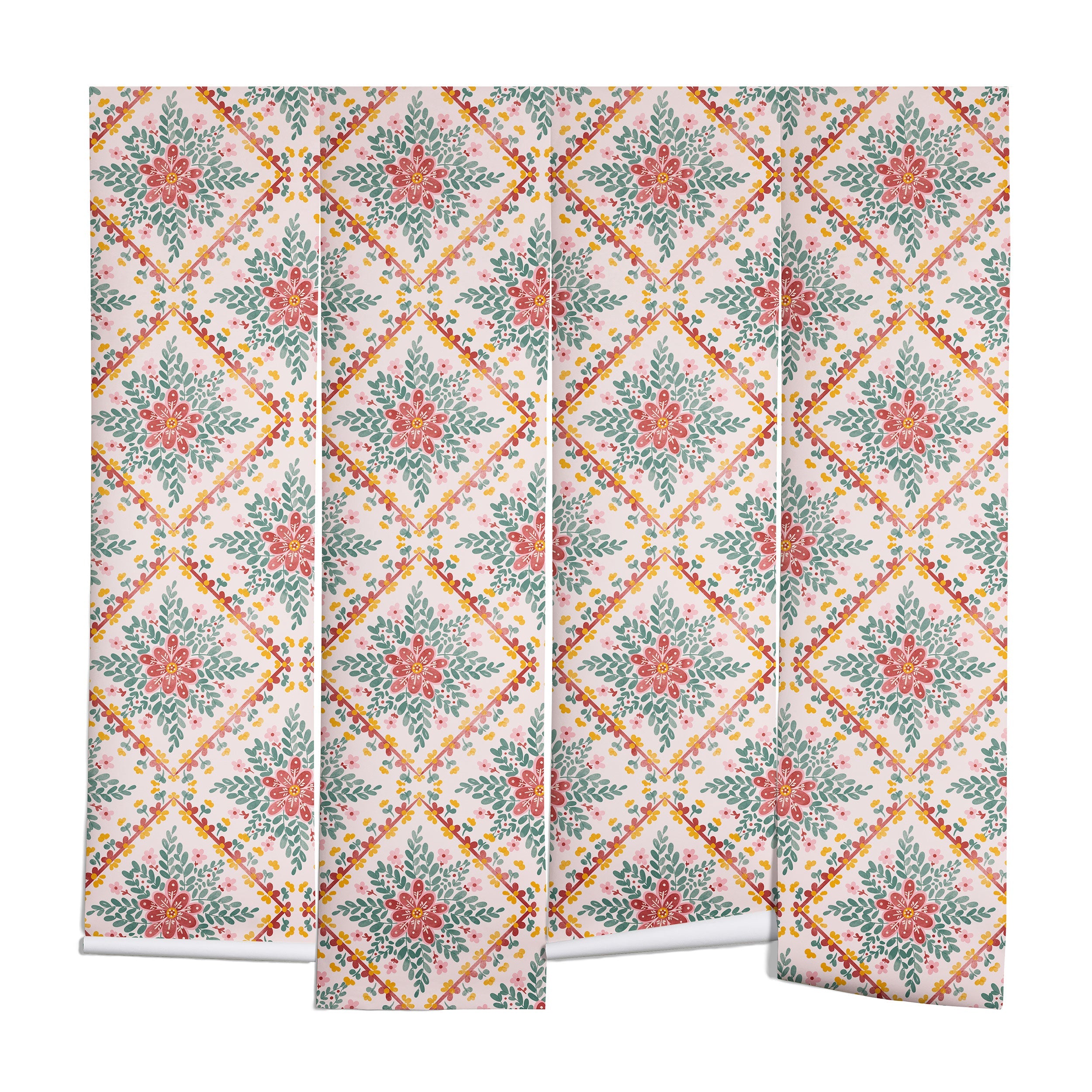 Marta Barragan Camarasa Chic Floral Geometry Wall Mural