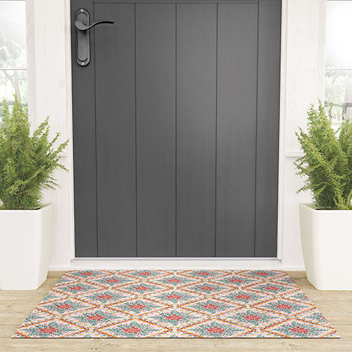 Marta Barragan Camarasa Chic Floral Geometry Welcome Mat