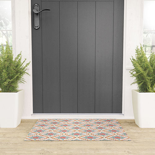 Marta Barragan Camarasa Chic Floral Geometry Welcome Mat